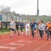 The Apponequet High School cross country team sprints at a practice at the school Oct. 29. Photos by Grace Roche