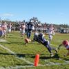Joseph Poracaccini gets the ball over the plane for a touchdown.