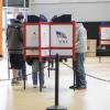 Voting booths seen at the Middleboro High School polling station on Saturday, April 4. Photo by Sam Tucker NONE
